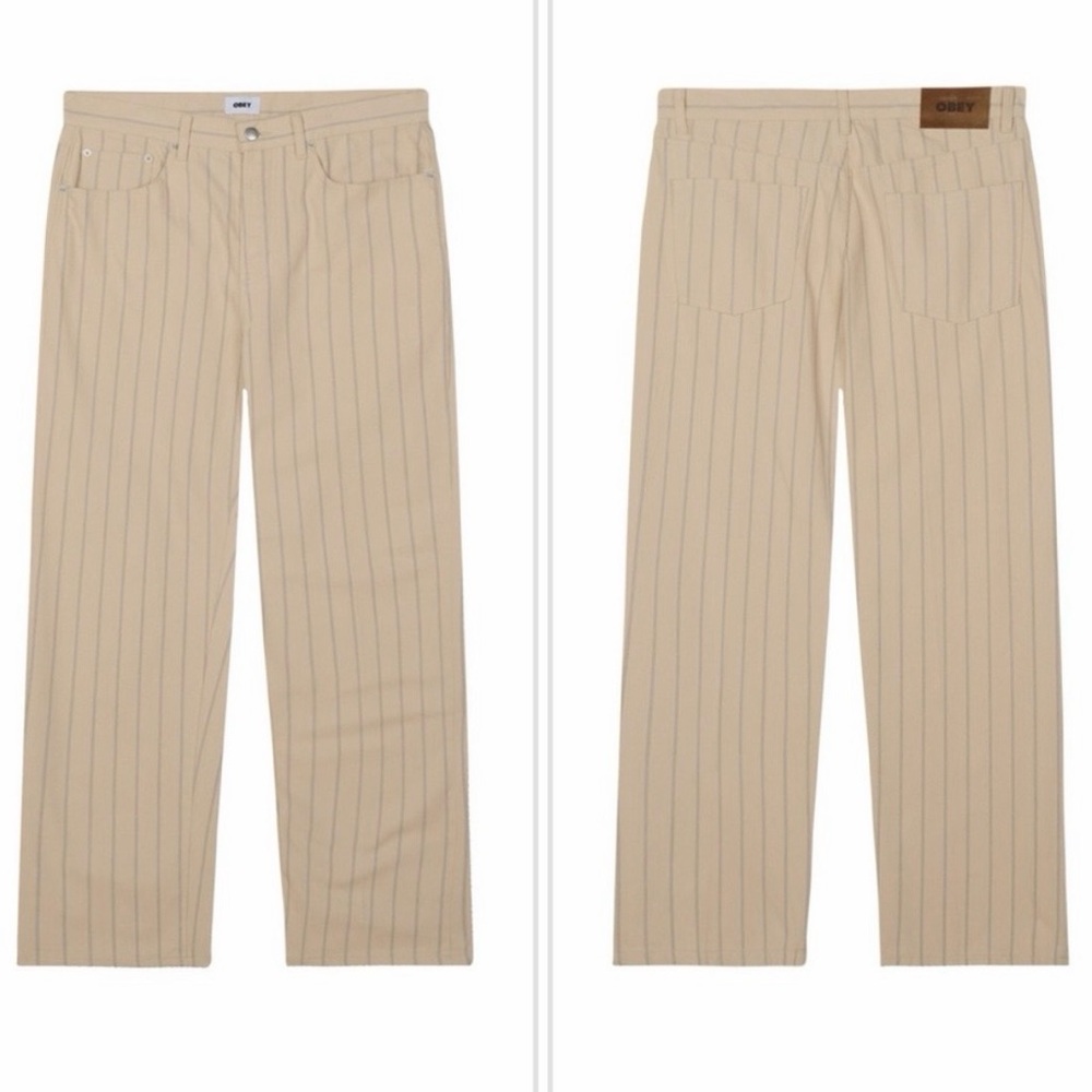 Brand New Obey Men's Beige Pinstripe jeans